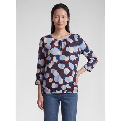 Print-Shirt RABE "T-Shirt", Damen, Gr. 44, bunt (dunkelrot), Obermaterial: 100% Baumwolle, gepunktet, gerade, Shirts