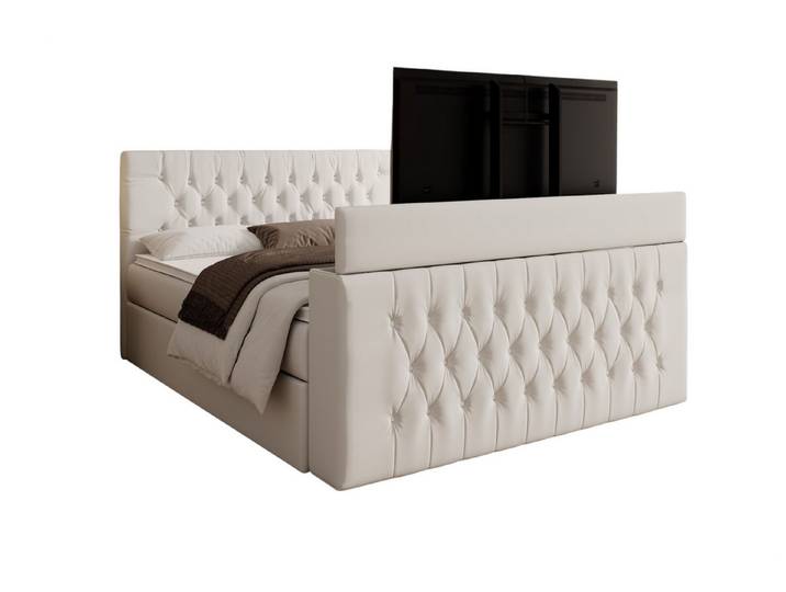 PROMETO Möbel Boxspringbett CHESTER mit TV-Lift und Bettkasten, 7-Zonen-Matratze, 180x200 cm