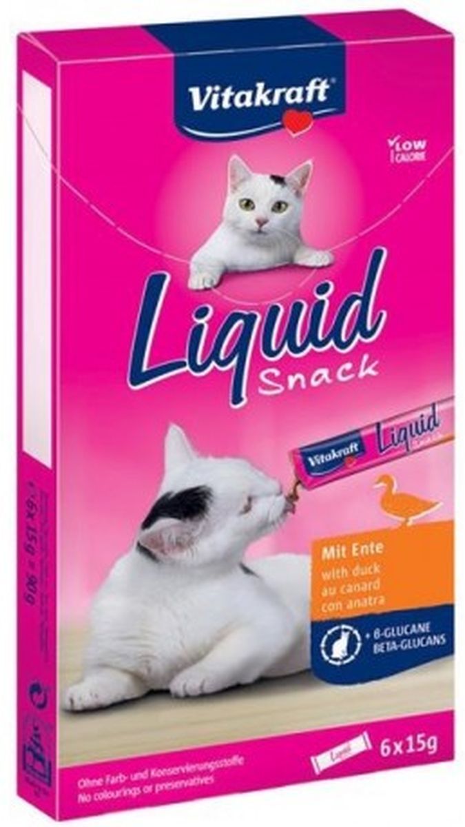 Vitakraft Cat Liquid Snack Anatra con Glucani 6x15G 90G