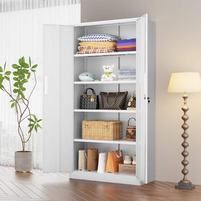 SUNCROWN "36""-71"" Lockable Metal File Cabinet with Adjustable Shelves, Tall Steel File Cabinet for Home Office, Pantry Storage Cabinet"