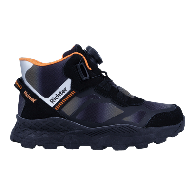Sneaker RICHTER "Venture", Mädchen, Gr. 35, Textil, schwarz, Synthetik, Textil, Veloursleder, Schuhe Sneaker, Herbstboots mit Kontrastbesätzen, Größenschablone zum Download