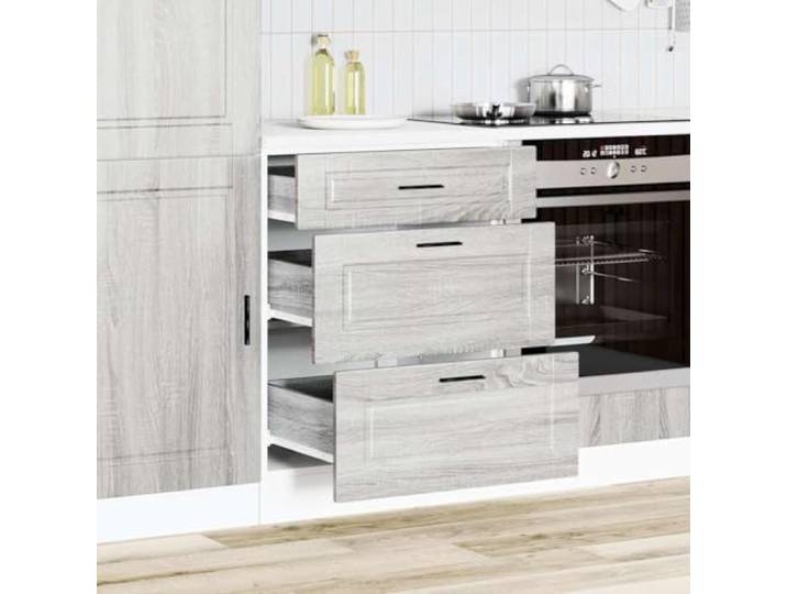 KTHLBRH Küchenunterschrank Porto Grau Sonoma Spanplatte 60 x 46 x 81,5 cm Verstellbare Füße, große Schublade, einfache Reinigung, max. Belastung 50 kg, Montage erforderlich