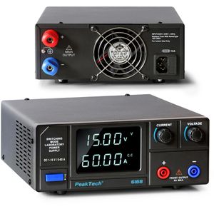 PeakTech Labornetzteil P 6168, mit LED-Anzeige, 1 Kanal, Schaltnetzteil, 900 W, 60 A, 15 V