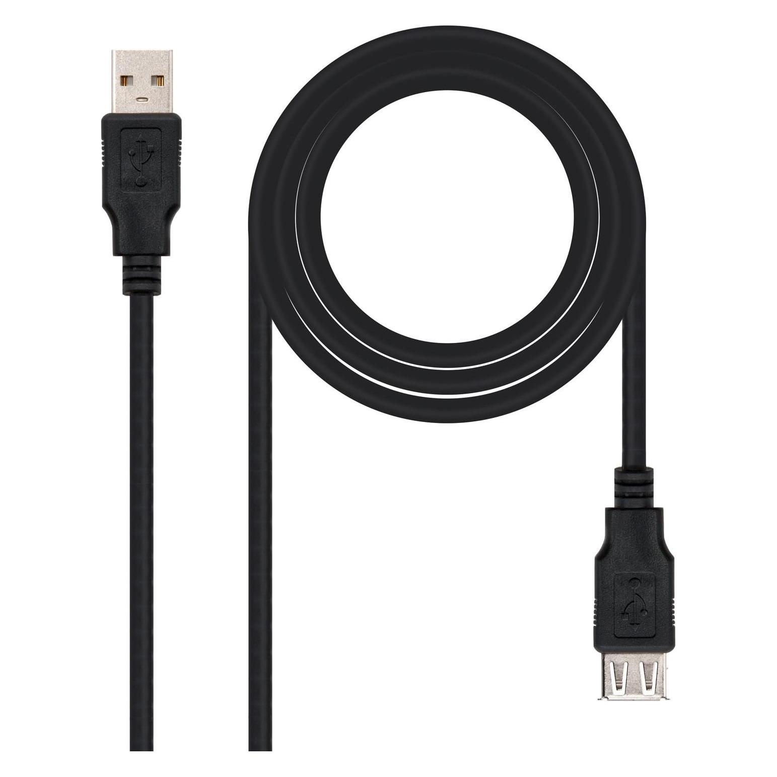 Nanocable 10.01.0204-BK, 3 m, USB A, USB A, USB 2.0, Männlich/Weiblich, Schwarz (3 m, USB 2.0) (10.01.0204-BK)