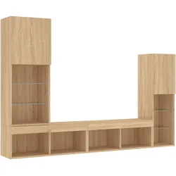 Helloshop26 - Multimedia-TV-Möbel TV-Regal Sideboard TV-Schrank Esszimmer Wohnzimmer Schlafzimmer mit LED-Beleuchtung 4-teilig 02_0029362