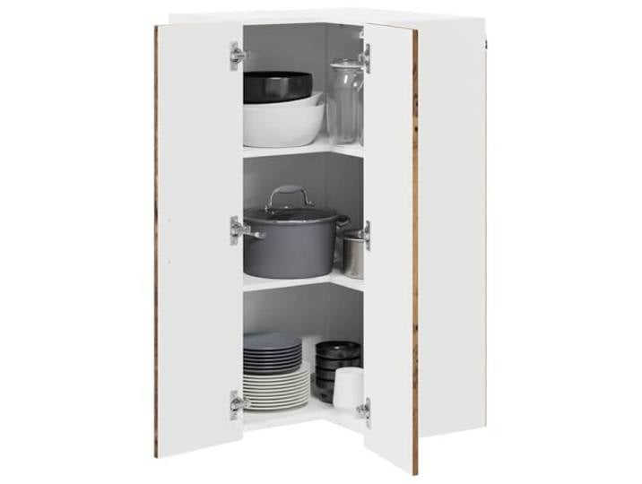 KTHLBRH Eckschrank für die Wand, antikes Holz, 57 x 57 x 100 cm Technisches Holz, modernes Design, robuste Struktur, für die Küche