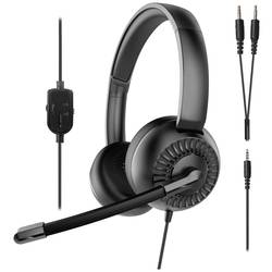 SpeedLink METIS On Ear Headset kabelgebunden Stereo Schwarz Headset, Lautstärkeregelung, Mikrofon-Stummschaltung SL-870006-BK