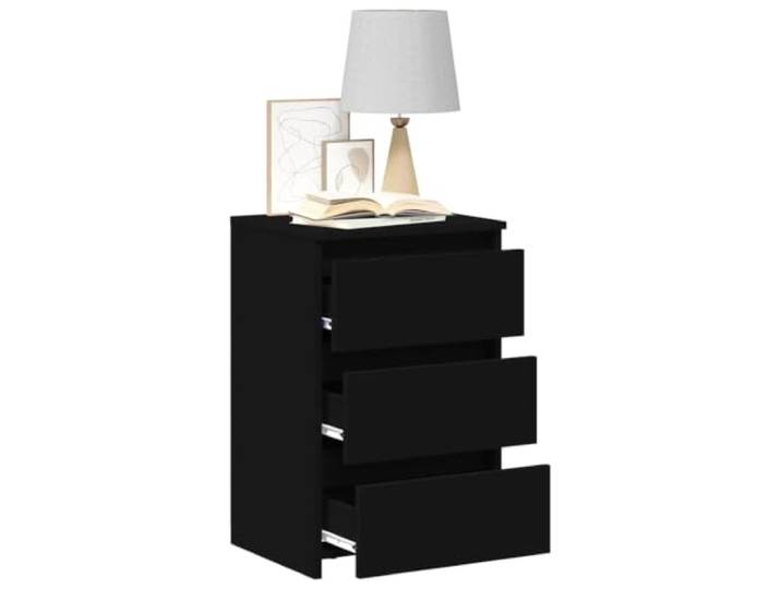 vidaXL Nachttische 2 STK. Schwarz 40x35x62,5 cm Holzwerkstoff Drei geräumige Schubladen für all Ihre Kleinigkeiten, aus stabilem Holz, um lange zu halten