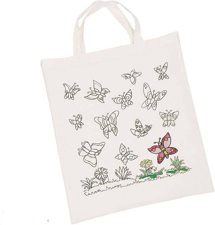 Goki Sac en Coton papillon à colorier