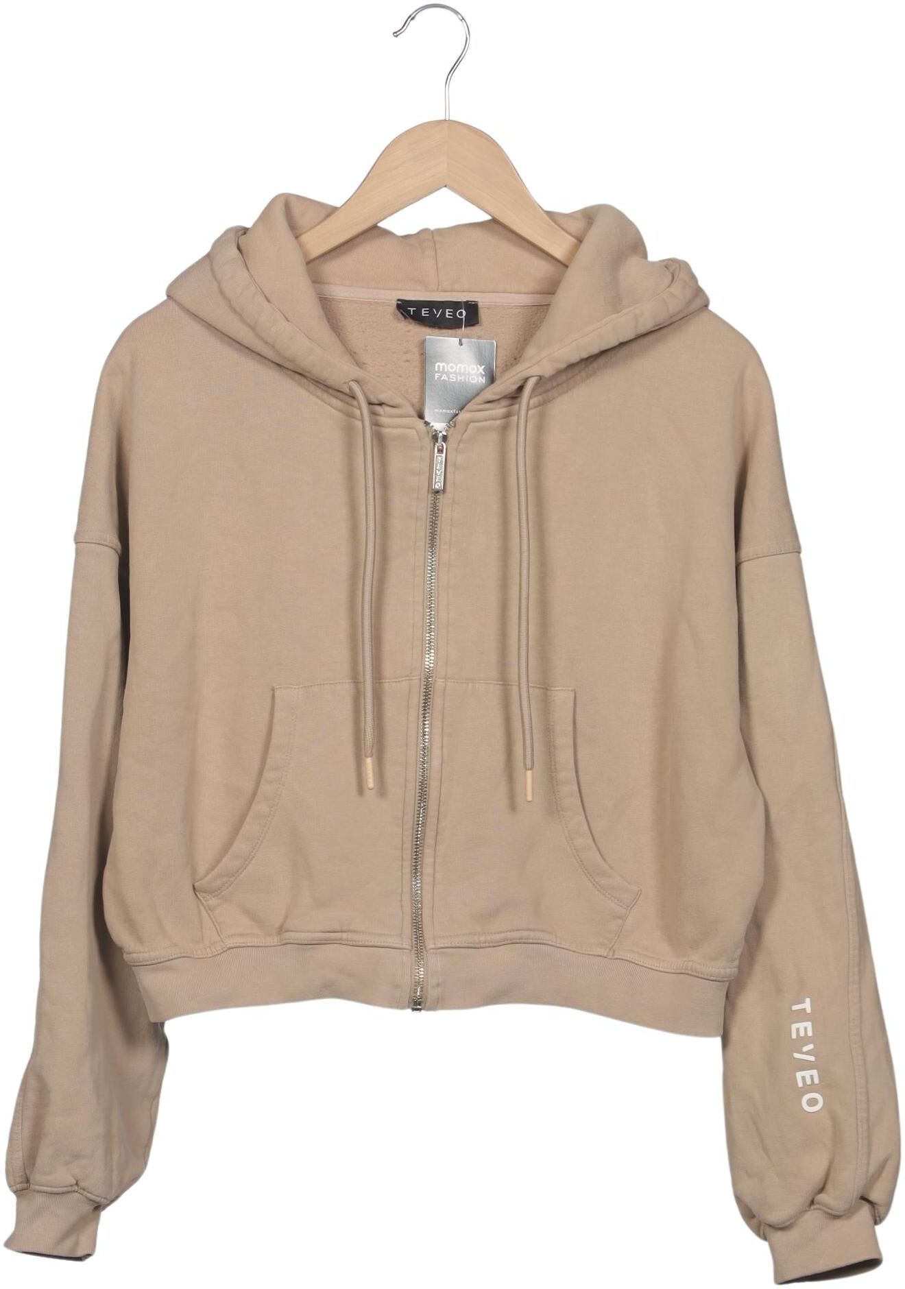 Teveo Damen Kapuzenpullover, Beige, Gr. M, Synthetik / Baumwolle - Second Hand