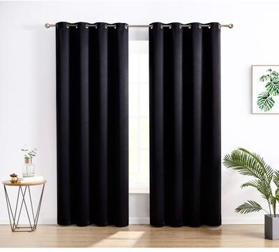 HLC.me Oxford Blackout Curtains - Thermal Insulated Window Treatment Grommet Panels, Set of 2