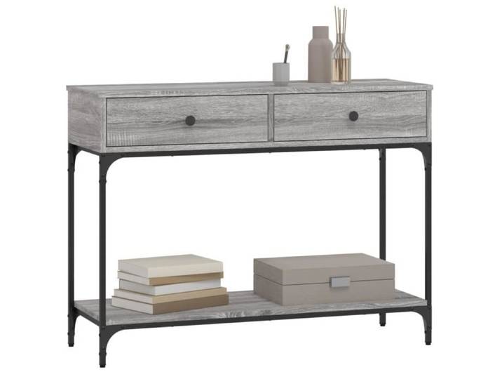 Table console - CUQUE - 84399 - Bois d'ingénierie - Métal - Sonoma gris - 100x34 5x75 cm
