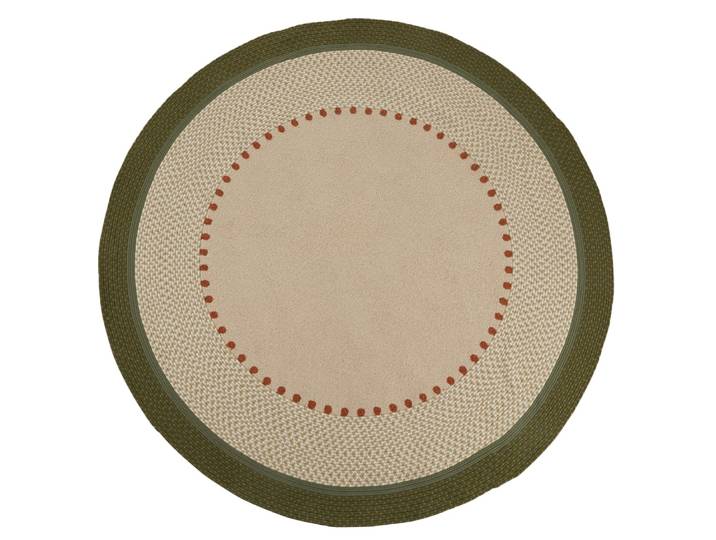 Geflochtener und, runder Outdoor-Teppich, beige und khakigrün, D200cm