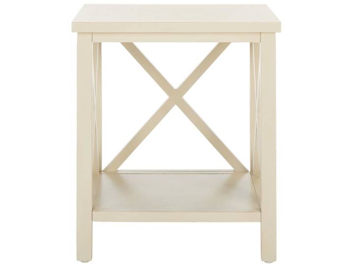 Table d'appoint en bois massif, blanc