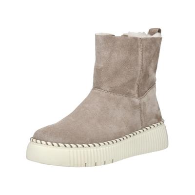 Stiefelette GABOR "Gabor Stiefelette Veloursleder", Damen, Gr. 39, beige, Veloursleder, Schuhe Stiefelette