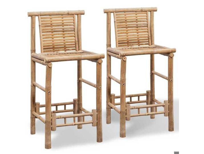 Chaises de bar CLOUD lot de 2 Tabourets Hauts Siège Haut bambou LV800