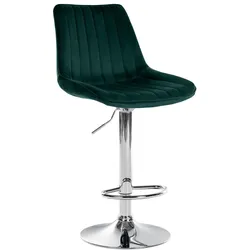 CLP Barhocker Toni Samt chrom   Farbe: grün, Gestell Farbe: chrom
