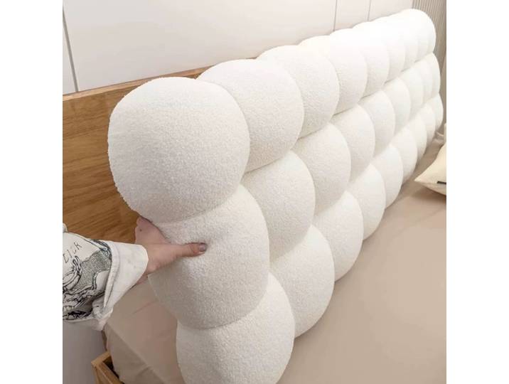 Coussin de tête de lit crème, coussin de lit tatami, housse de tête de lit universelle épaissie, protection lombaire et anti-collision
