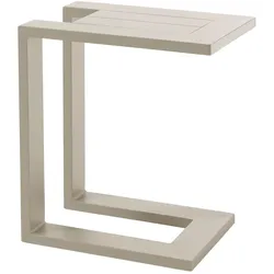 Oviala Business Sonnenliegenablage aus cremefarbenem Aluminium