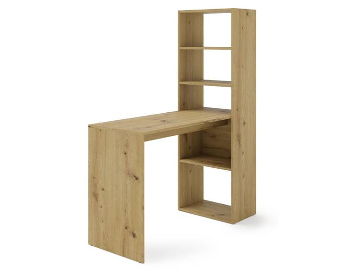 Bureau Homlando HARMONY avec étagère\, en bois de chêne artisanale