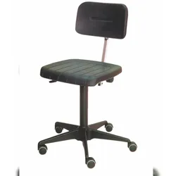 PROREGAL Antistatischer Arbeitsstuhl Arlington, kleiner Rückenlehne, ESD-Sitz, Sitzhöhe 45-58cm, Polyurethane-Sitz, Stahl-Fußkreuz, Rollen