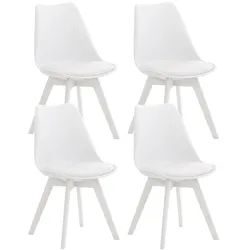 CLP 4er Set Stuhl Linares Kunststoff   Farbe: weiß/weiß, Material: Kunststoff