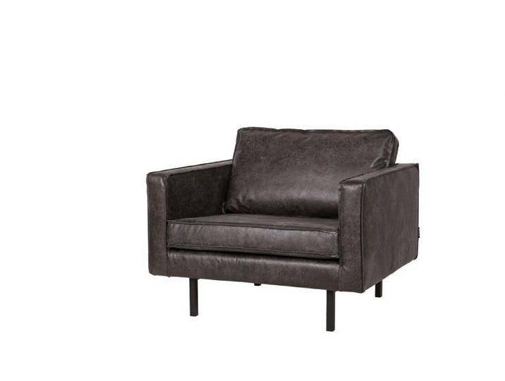 WOOOD Sessel Ledersessel Rodeo 1-Sitzer Schwarz