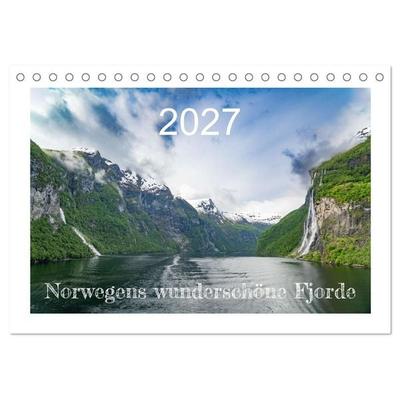 Norwegens wunderschöne Fjorde (Tischkalender 2027 DIN A5 quer), CALVENDO Monatskalender