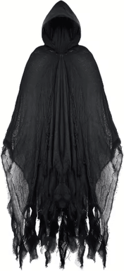 Inspire Picks Skeleton Halloween Cloak With Hood Realistic Gothic Costume Accessory 1 Pc black one Size