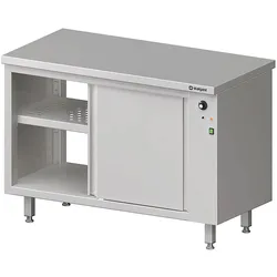 Stalgast Edelstahl Durchreiche-Wärmeschrank mit Schiebetüren 1400x600x850 mm