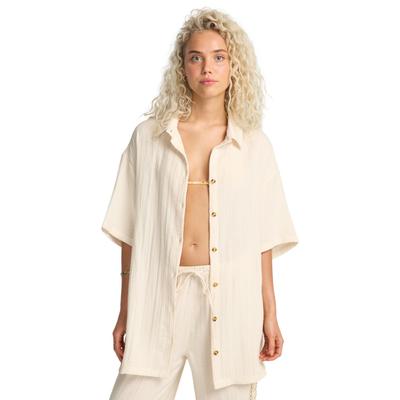 Kurzarmshirt BILLABONG "Feelin Fine", Damen, Gr. XL, beige (weiß cap), Obermaterial: 100% Baumwolle., Shirts