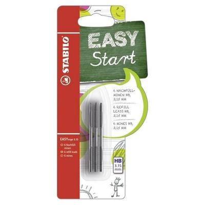 STABILO Minen zum Nachfüllen - EASYergo 3.15 Nachfüllminen - 6er Pack - Härtegrad HB