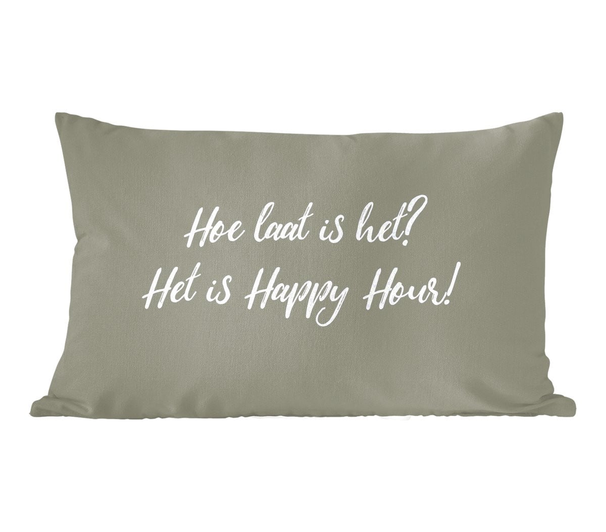 PillowMonkey Sierkussen met Quote Hoe laat is het? Het is happy hour! - 60 x 40 cm