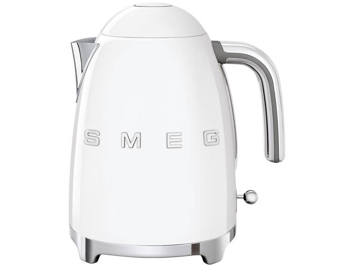 Smeg Wasserkocher, Weiss, Metall, 1.7 l, 22.6x24.8x17.1 cm, automatische Abschaltung, 360°-Sockel, Anti-Rutsch-Füsse, abgedecktes Heizelement, herausnehmbarer Filter, Kochgeschirr, Küchengeräte, Wasserkocher