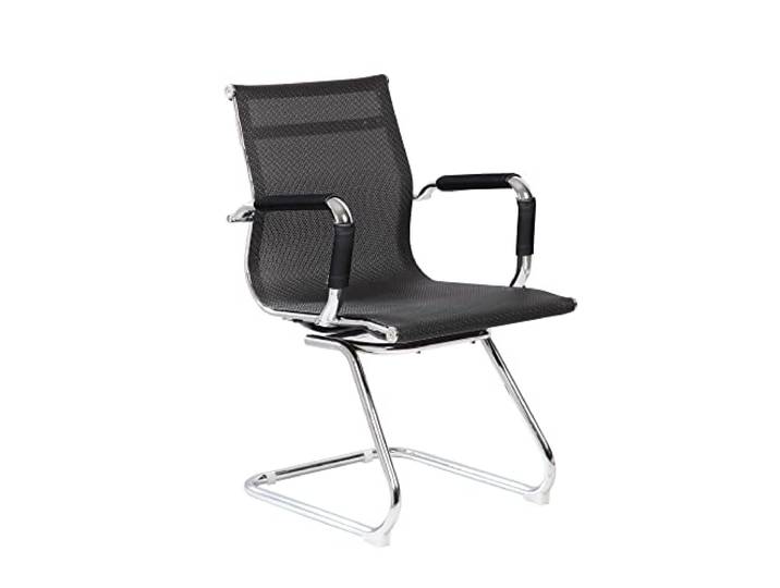 Dmora - Stuhl Maitland, Büro-Wartezimmersitz mit Armlehnen, Ergonomischer Wartesitz, 62x54h89 cm, Schwarz