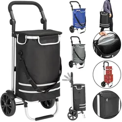 Monzana monzana Einkaufstrolley Alu 35l 54 x 31 x 24cm schwarz