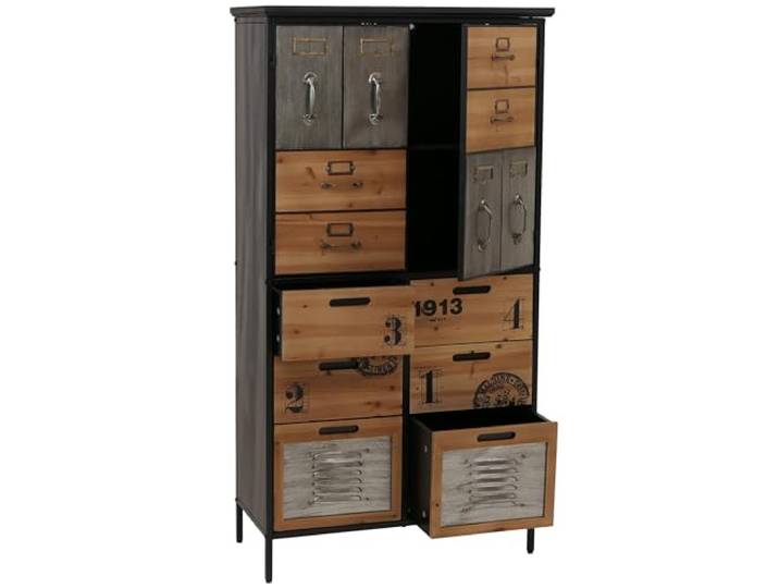 Mendler Apothekerkommode HWC-O80 Vintage Shabby-Look, Natur, Metalloptik