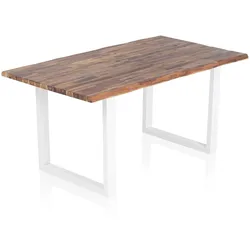 SalesFever »Wilson« Esstisch Akazie mit weißem Gestell 200x100 cm