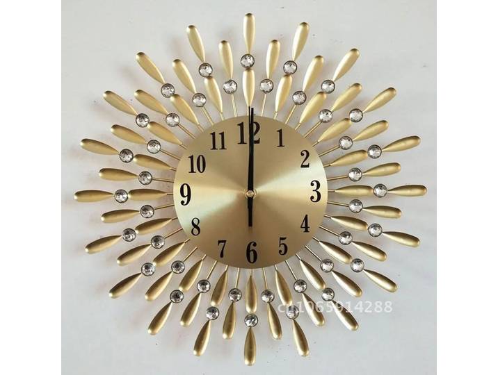 Deux couleurs artisanat moderne Design créatif horloge murale muet maison salon en option mode métal chambre décoration chambre diamant