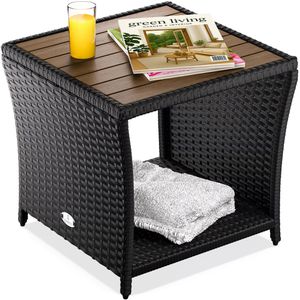 CASARIA Beistelltisch 109946, braun / schwarz, Holz / Metall, quadratisch, (B/H) 45 x 40 cm, für Outdoor