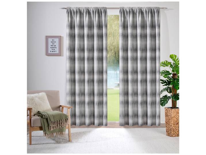 Vorhang WECKBRODT Kilian , grau, B:140cm H:145cm, Polyester, Gardinen, Vorhang, Gardine, Store, Dekoschal, blickdicht