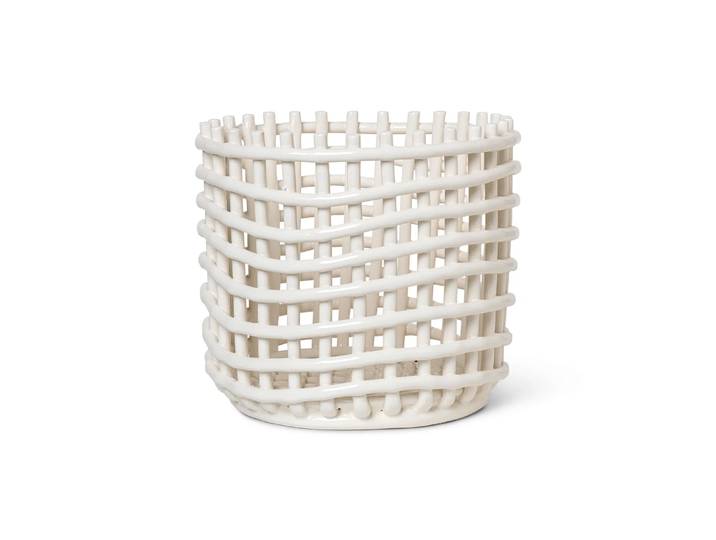 Ferm Living Panier tressé Ceramic Ø23,5 cm Off white
