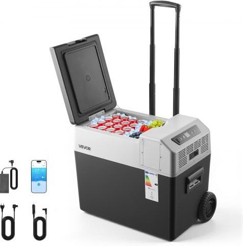 VEVOR Compressor Koelbox 40L, Elektrische vriesbox met app-bediening, grijs