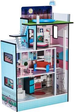 "Teamson Kids - Dreamland Barcelona 3.5"" Doll House - Blue / Pink"