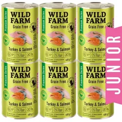 WILD FARM Premium Grain Free Truthahn und Lachs 6x400g - getreidefreies Kätzchenfutter