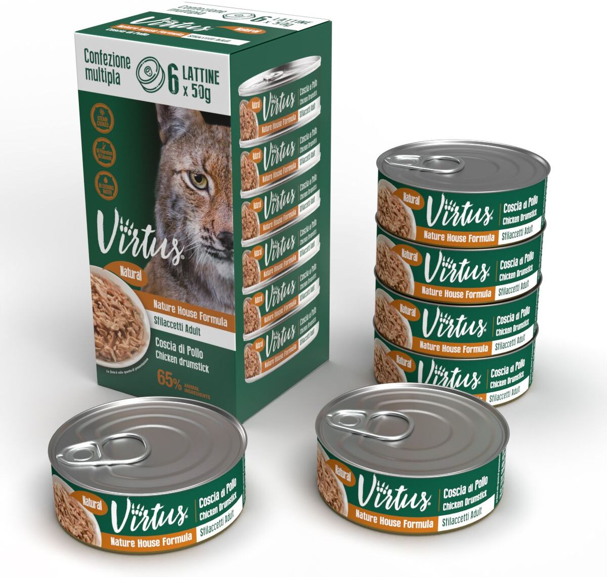 Virtus Cat Natural Multipack 6X50G COSCIA DI POLLO