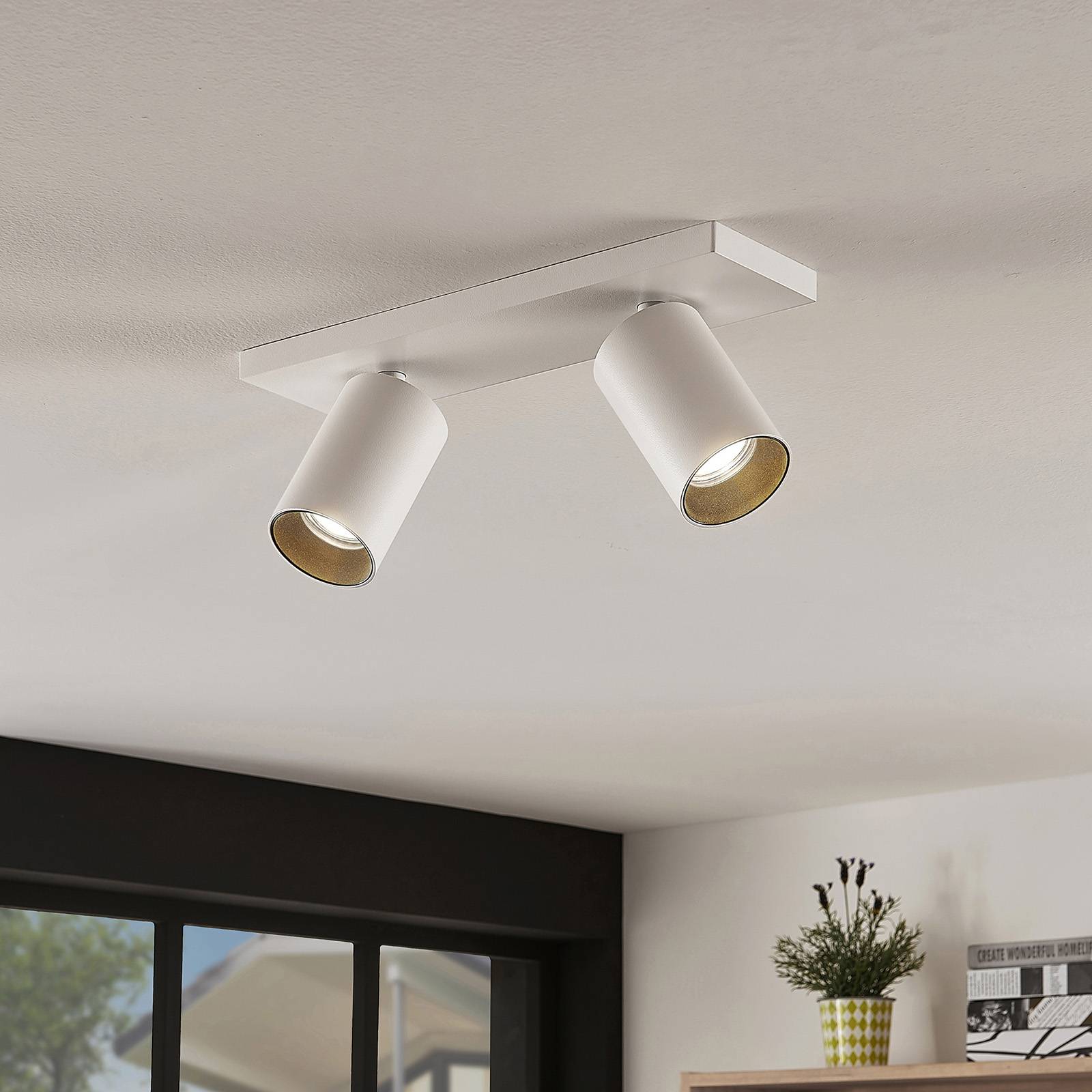 Arcchio faretto Brinja, set di 2, bianco, angolare, a 2 luci, GU10 Brinja Arcchio, dimmerabile, Bianco / Opale, Corridoio, Alluminio, Moderno, Faretto