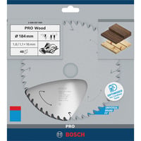 PRO Wood cordless Kreissägeblatt, Ø 184mm, 48Z Bohrung 16mm, für Akku-Handkreissägen