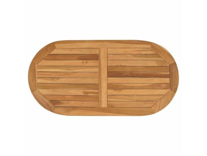 Tischplatte Arbeitsplatte Schreibtischplatte Oval Massives Teakholz Natur