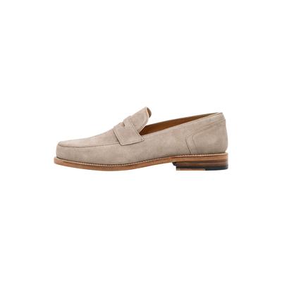 Loafer HENRY STEVENS "Haywood PL Businessschuh", Herren, Gr. 45,5, beige, Kalbsvelours, Schuhe Loafer, Herren Halbschuhe Leder handgefertigt, Anzugschuhe Slipper